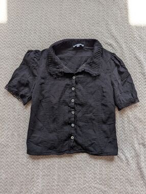 Rihoas Black Button Up Blouse